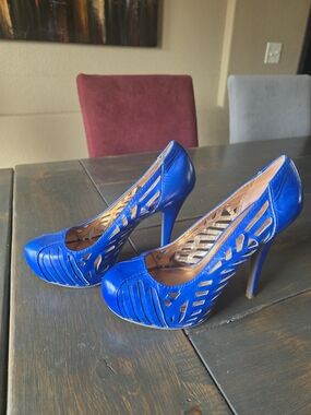 BCBG Generation Royal Blue Cutout High Heel Pumps - Women